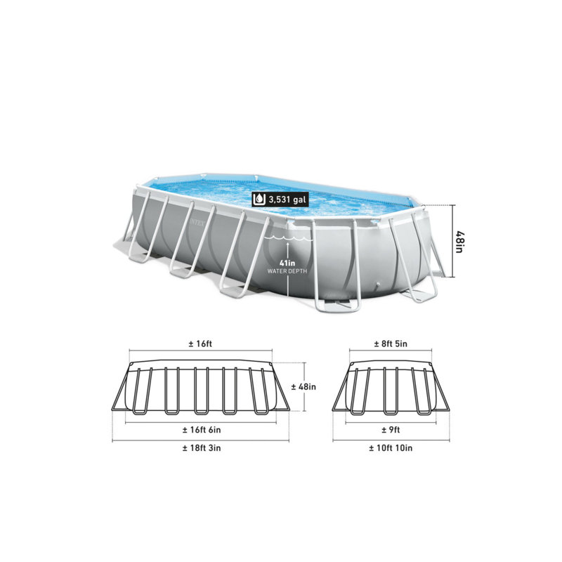 Ensemble de cadre en vinyle Intex, L 198 po x l 108 po x H 48 po