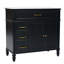 Meuble-lavabo 36 po avec lavabo, armoire de rangement avec tiroirs, structure en bois massif et panneau de fibres à densité moyenne, un paquet, noir
