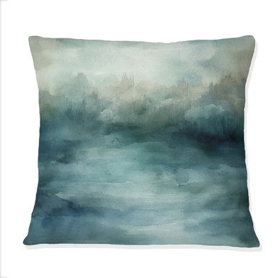 Coussin Misty Lake Serenity Retro Watercolor II