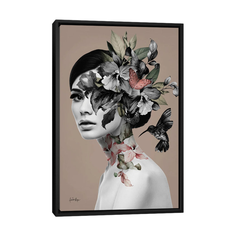 Pétala - reproduction d'art murale - toile encadrée, H 40 po x l 26 po, Noir