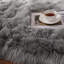 Tapis gris à poils longs fabriqué à la main Haja-53016023