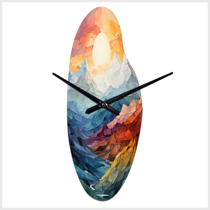 Fitzmaurice - Grande sculpture d'horloge murale multicolore, Moyenne