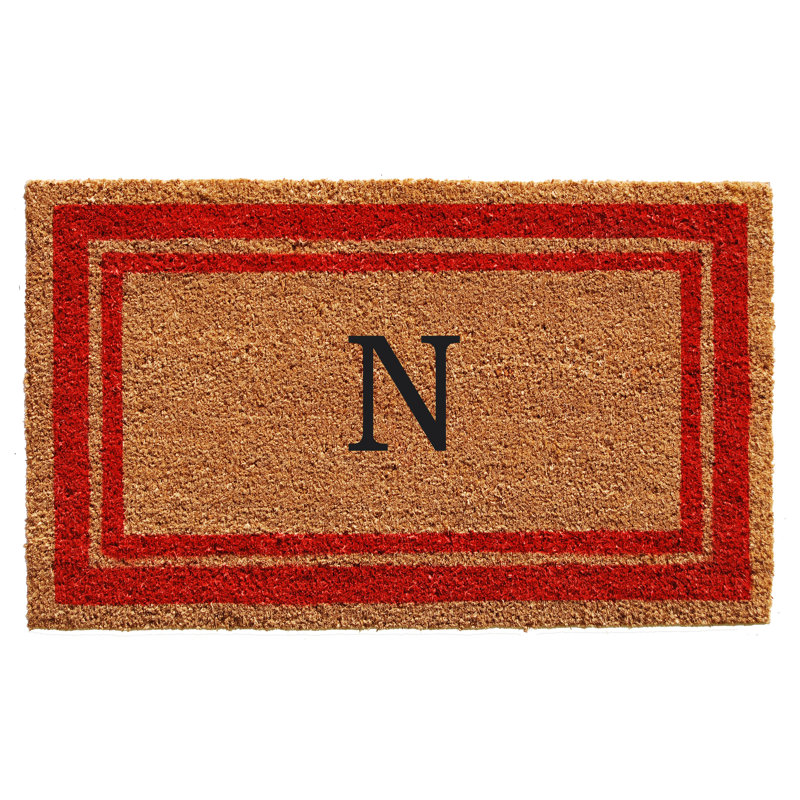 Tapis d'entrée antidérapant Stortz, Rouge / Brun, N, Rectangle 1 pi 6 po x 2 pi 6 po