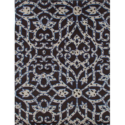 Tapis de zone en laine brune 7 pi 9 po x 7 pi 8 po one-of-kind à la main noué la arlequin Thomasin
