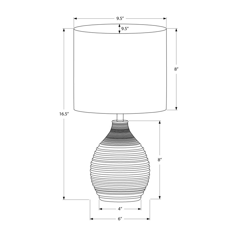 Lighting, 16.5"H, Table Lamp, Resin, Ivory / Cream Shade, Contemporary, Modern, Brown
