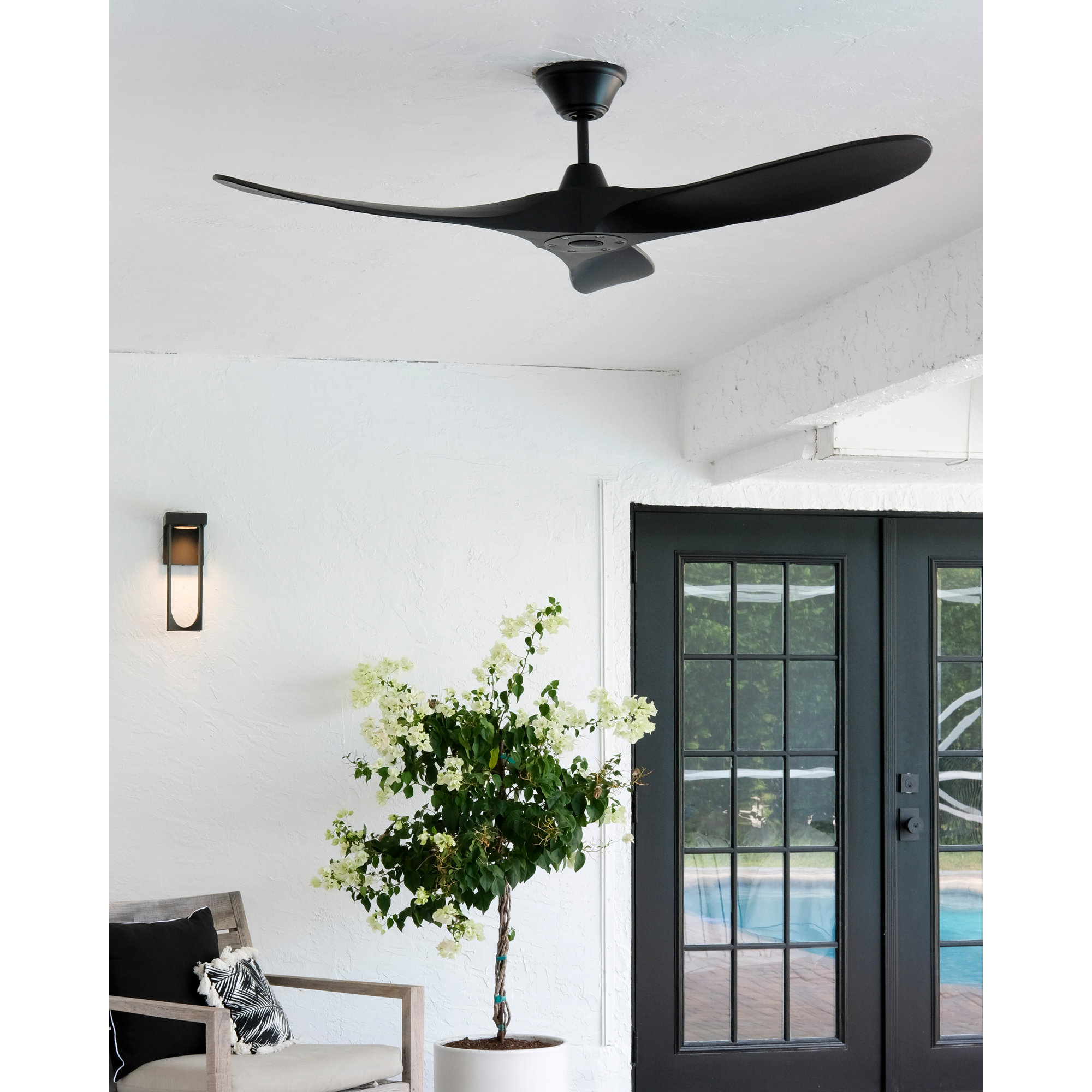 Obsidian 3 Blade Ceiling Fan, 60 inches, Matte Black