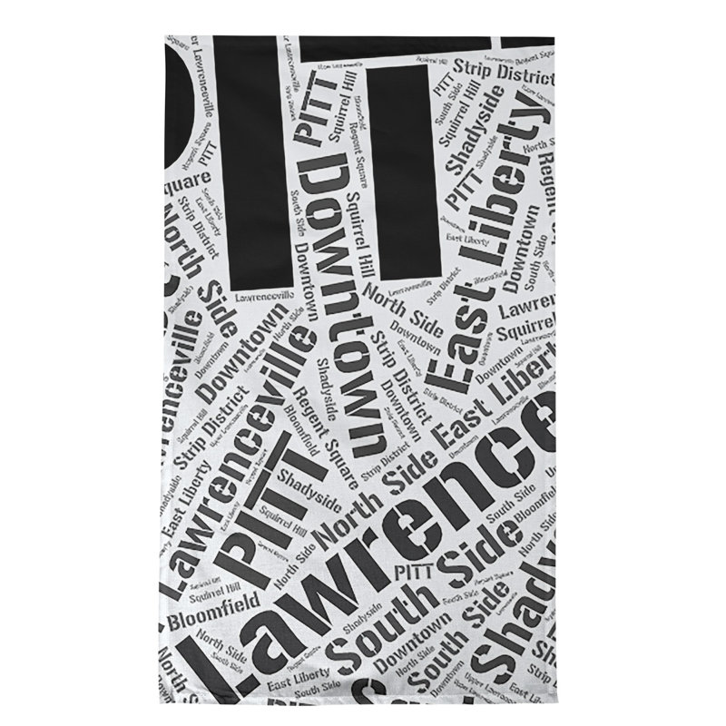 Cotton Tea Towel Kitchen Towel, Black, Pittsburgh