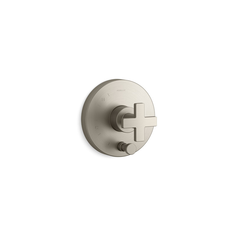 Composed Diverter Faucet Trim Cross Handle, Brushed Nickel