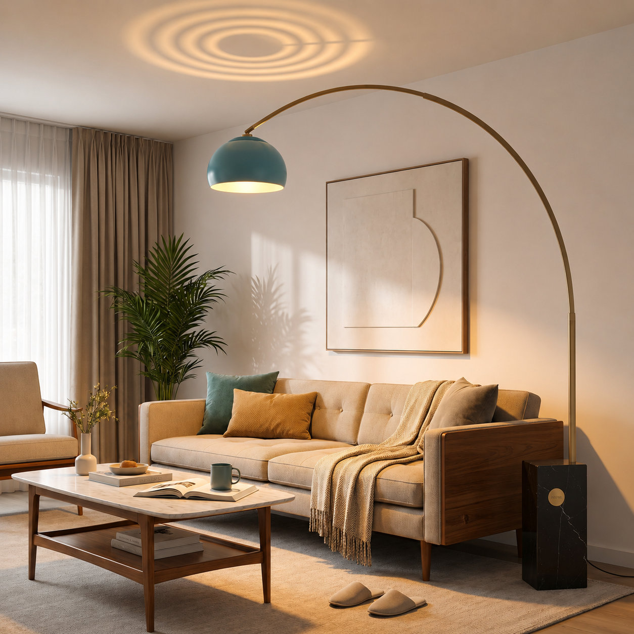 Ellerbe Dimmable Floor Lamp, Blue