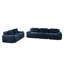 Ensemble de canapé 2 pièces 5 places en velours côtelé avec sièges profonds et coussins capitonnés sans assemblage, bleu marine-129204977