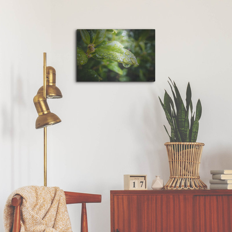  «Droplet Of The Leaf 5» par Life BeautifuLEE, art mural en métal, 24 po x 16 po, H 16 po x l 24 po