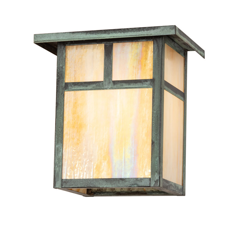 1 - Light Flush Mounted Sconce, Verdigris, Beige