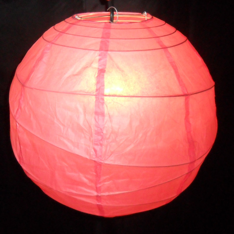 35cm H Paper Round Pendant Shade ( Clip On ), Fuchsia