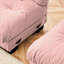 Canapé-lit 2 places en chenille rose de salon avec repose-pieds - tissu doux, rembourrage haute résilience