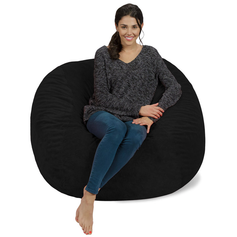 Bean Bag Chair - Shredded Memory Foam Filled Round Furniture Bean Bag Chair with Removable and Machine Washable Cover - Big Bean Bag Sofa Lounger with Soft Micro Fiber Cover - Multiple Colors, Multiple Sizes and Fabrics