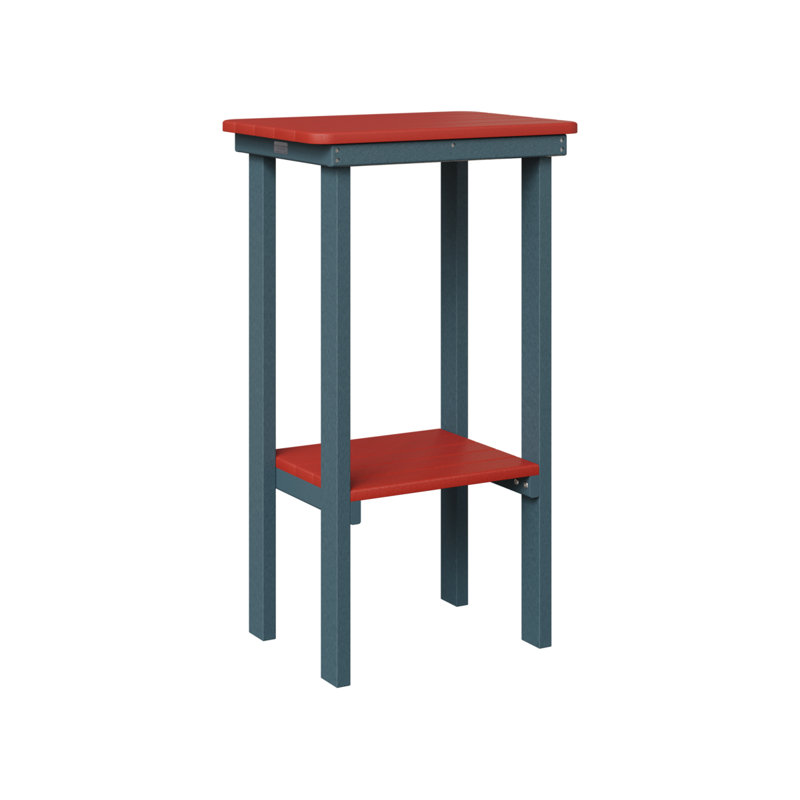Berlin Gardens Rectangular End Bar Table, Slate, Scarlet Red