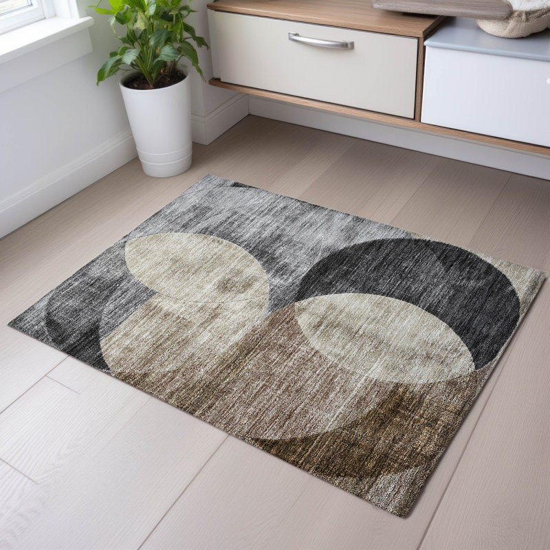 Premium Machine Washable Alves AMF1140 Geometric Rug, Rectangle 1'8" x 2'6"