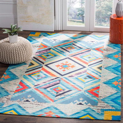 Tapis géométrique tissé à la main Sonakshi