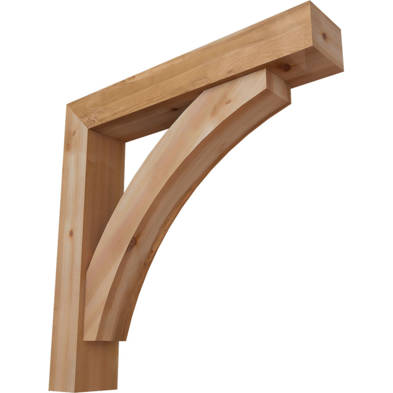 Thorton Block Bracket with Offset Brace, 42 x 42, 7 1/2"W Western Red Cedar (Smooth)