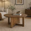 Table basse 32 po en rotin, table basse ronde en bois tissé de rotin