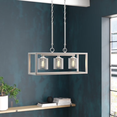 Lustre rectangulaire à 3 lumières pour îlot de cuisine