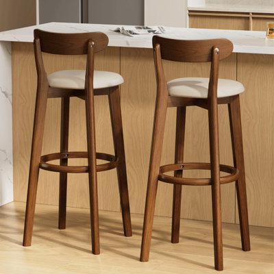 Walnut Low back side Chair(Set of 2)