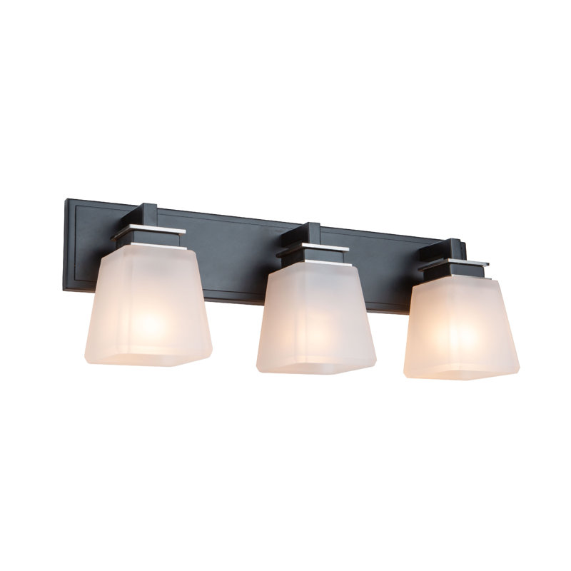 Éclairage de salle de bain à 1 lumière à intensité variable Eastwood, Noir / Nickel brossé, Blanc
