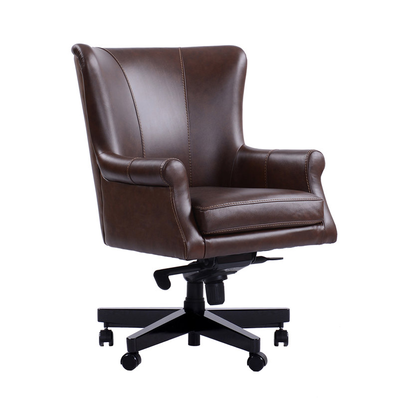 Fauteuil de direction en cuir véritable Charton, Brun Vérone