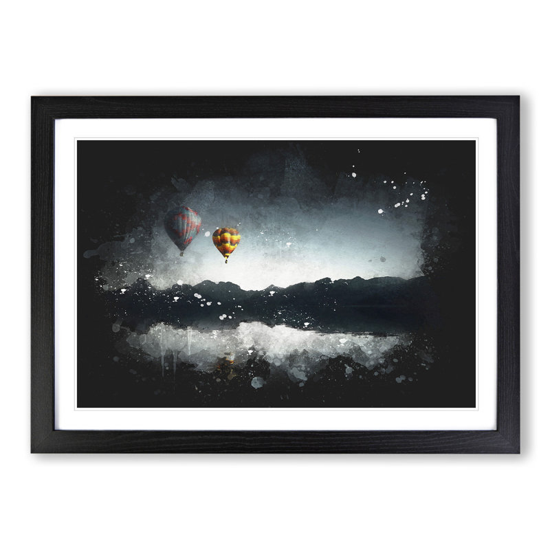 Hot Air Balloons Vol.2 - Picture Frame Graphic Art, 65cm H x 90cm W x 2cm D, Black Framed