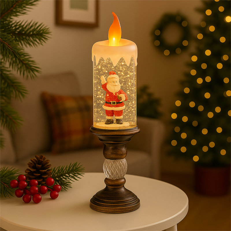 Snow Glitter Led Swirl Candle