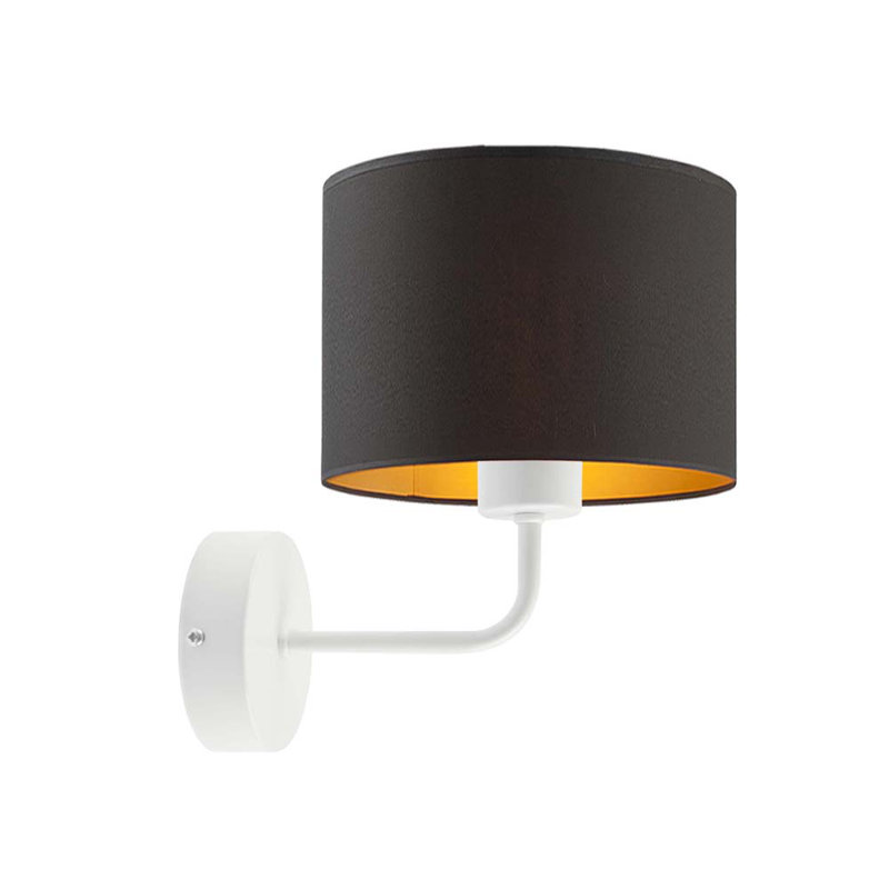 Geeke Armed Sconce, White, Black