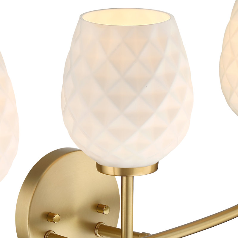 Éclairage pour meuble-lavabo 3 lumières Mella, Or brossé