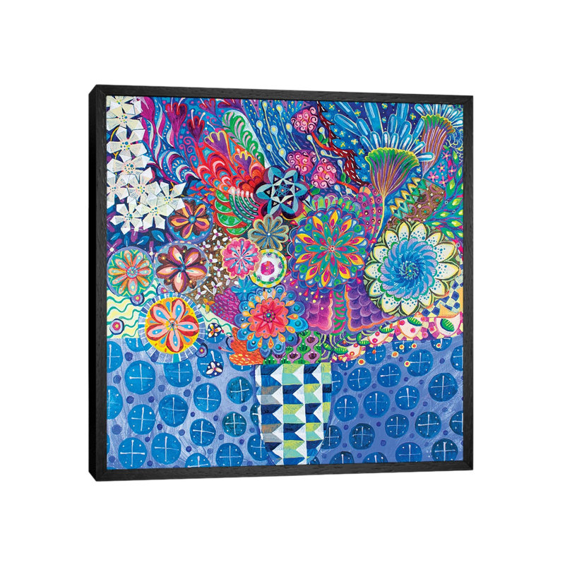 The Geometric Vase by Imogen Skelley - Painting on Canvas, Black Framed, 66.04cm H x 66.04cm W x 3.81cm D
