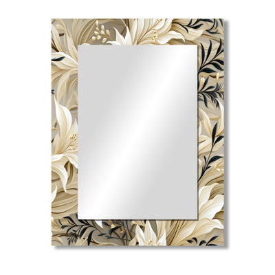 Driftwood Zen Tropical Pattern - tropical  Decorative Wall Mirror, Tropical Large Mirror, Printed Metal Art