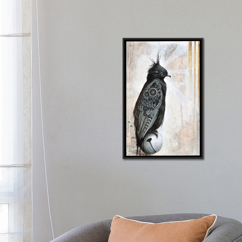 «Leonoir», impression sur toile tendue, H 26 po x l 18 po x P 1,5 po, Toile avec cadre flottant noir, Pas de tapis