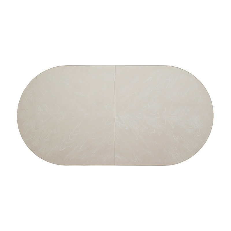Cerused White Oval Extendable Wood Dining Table