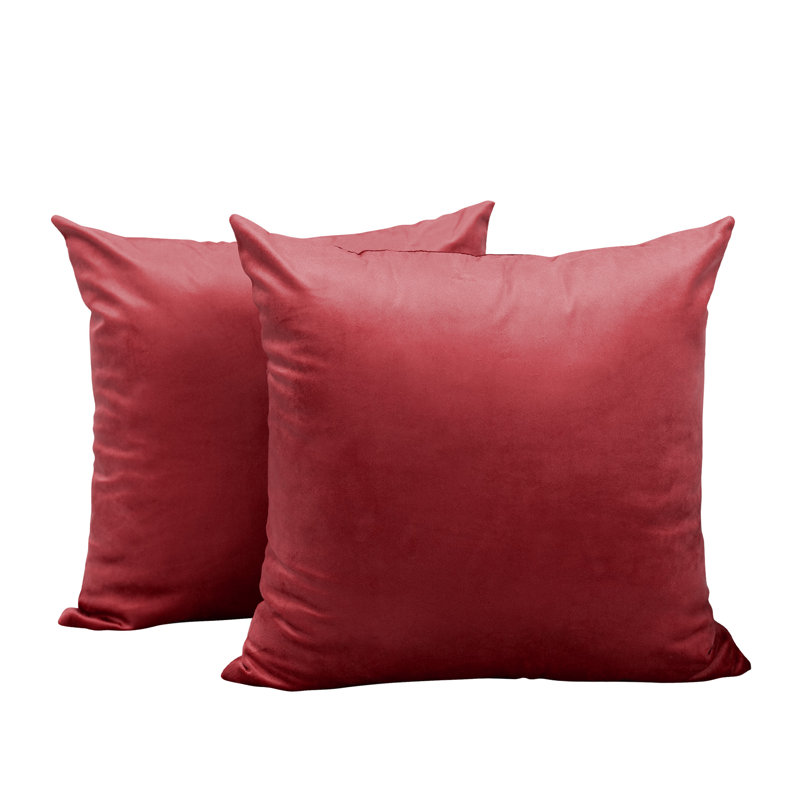 Soft Velvet Decorative Throw Pillow Covers For Couch Sofa, Square 18", Burgundy
