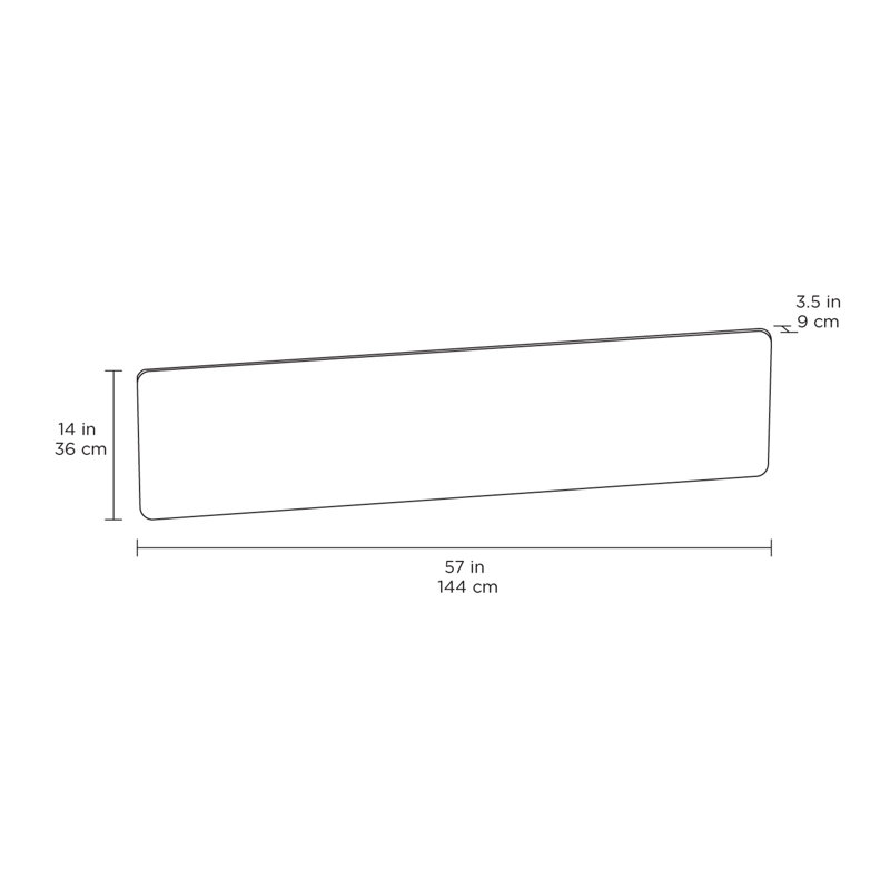 Luma Office - Adjustable Back Panel - Small - Natural Walnut, 14" H x 57" W x 3.5" D