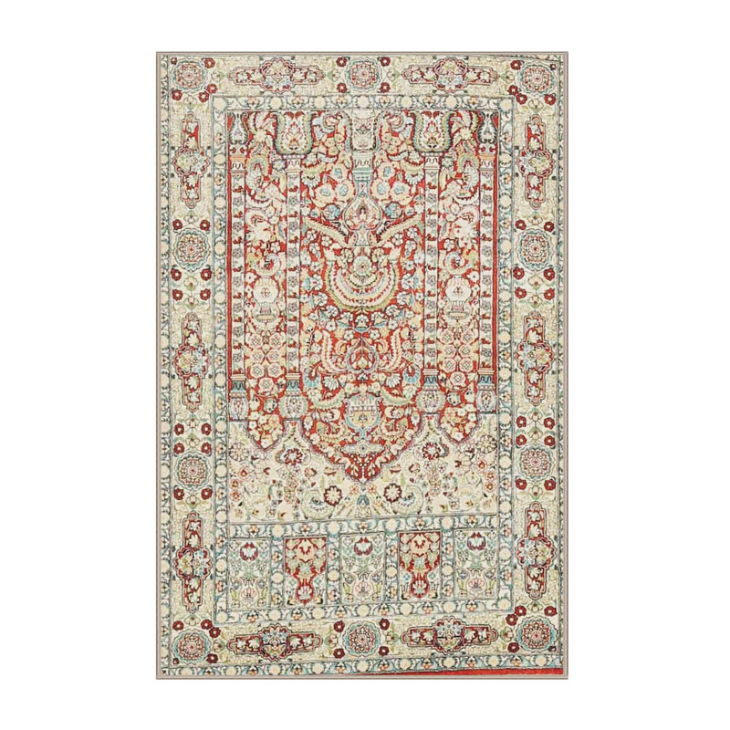 Tapis beige / rouge, Rectangle 2 pi x 4 pi