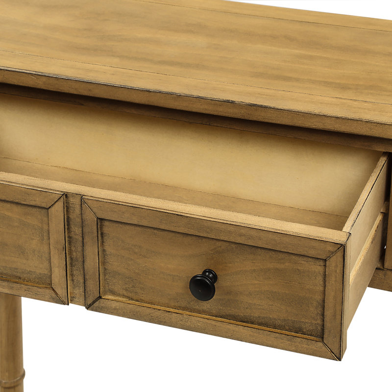 Console Table Sofa Table Easy Assembly With Two Storage Drawers And Bottom Shelf For Living Room, Entryway, Old Pine