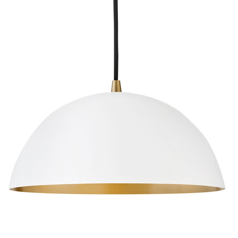 Luminaire suspendu conique à 1 lumière Carsley, Blanc mat