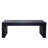 47.6" Modern Black Ribbed Coffee Table – Rectangular Low Profile Center Table for Living Room