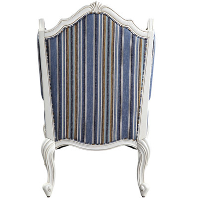 Fauteuil en tissu blanc, support intérieur en bois, siège à ressorts ensachés, 48,8 po Hauteur: cadre blanc avec pieds en résine, assise, largeur de 23 po
