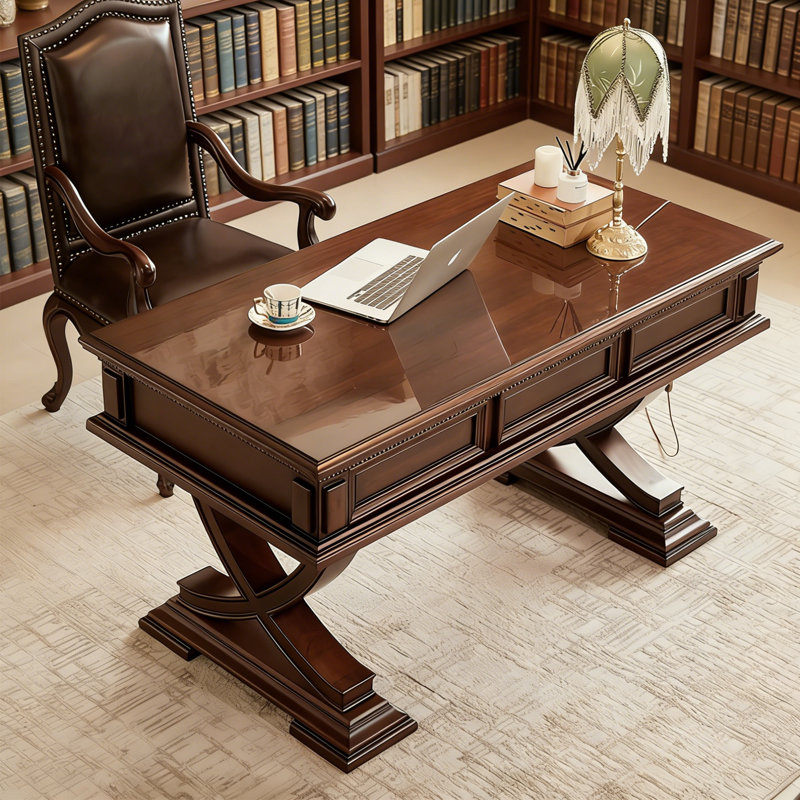 Classic Vintage Teak Rectangular Desk