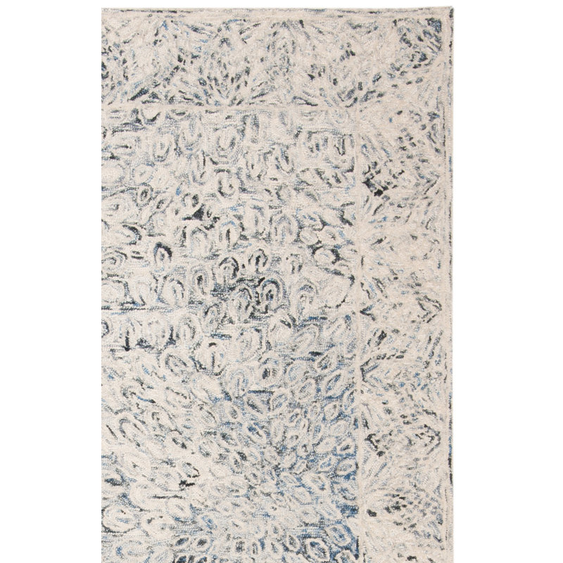 Denisha Hand Tufted Wool/Cotton Abstract Rug in Charcoal, Runner 2'3" X 7'