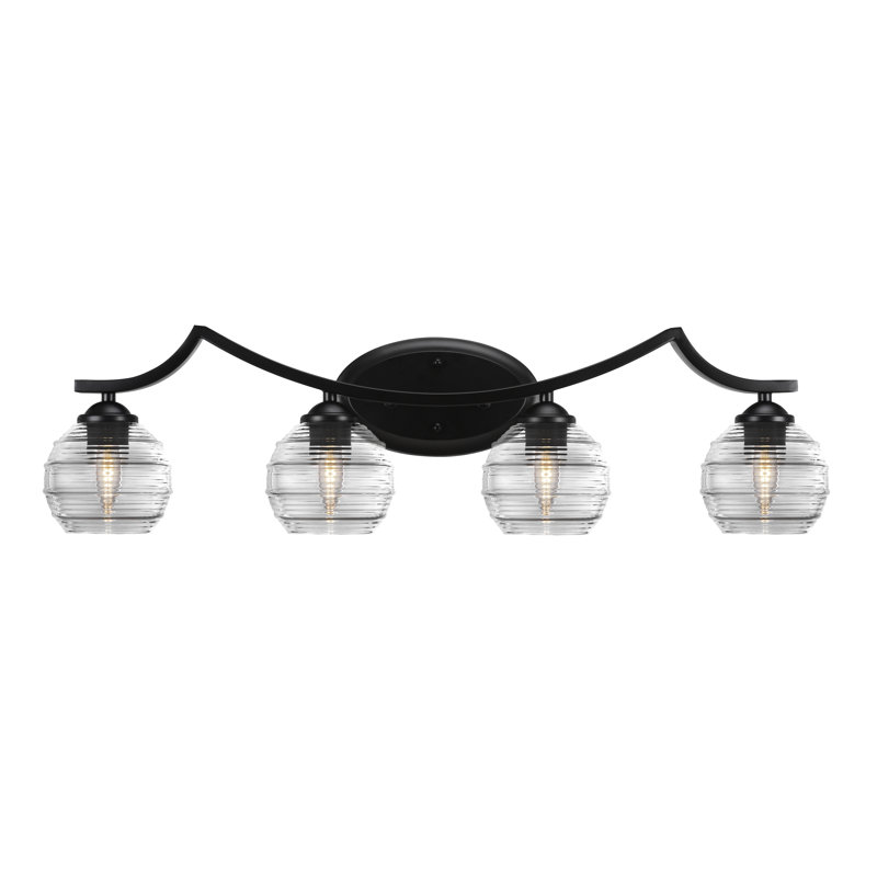 Zilo 4 Light Bath Bar, Off White, Matte Black