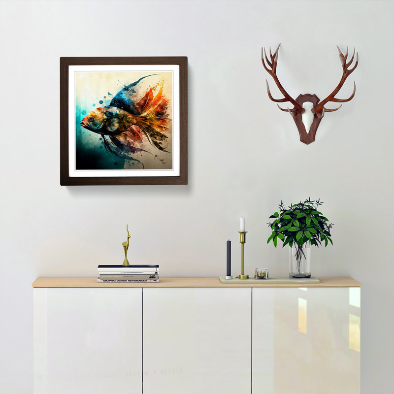 Single Picture Frame Print on Wood, Walnut