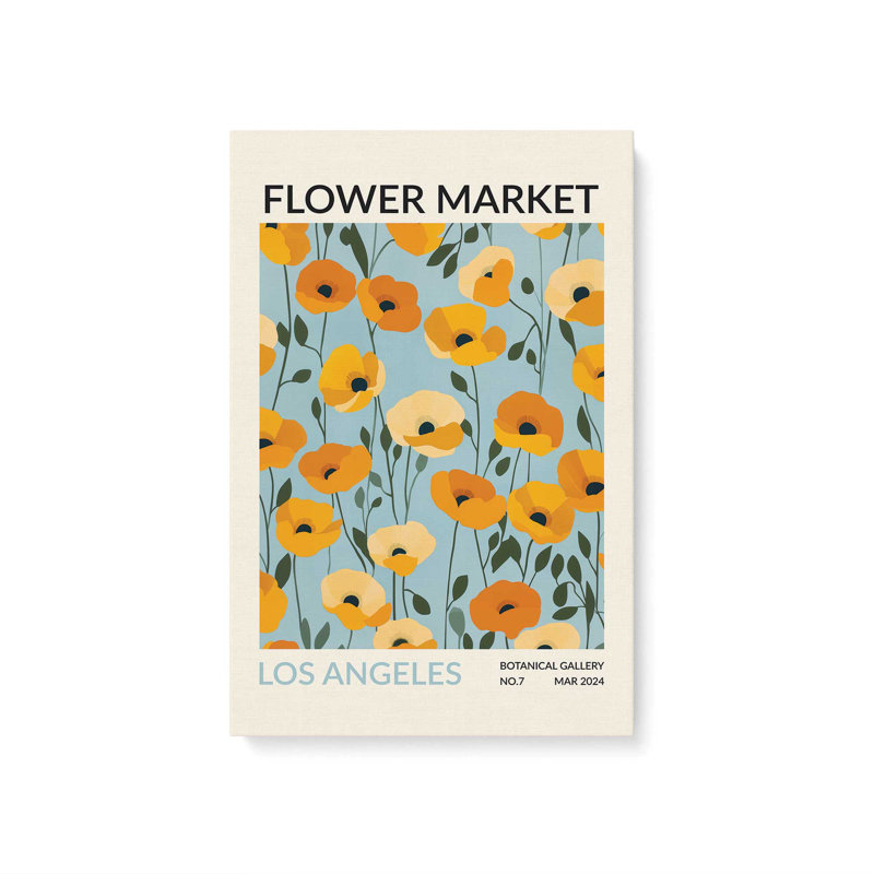 Marché aux fleurs de Los Angeles, Toile tendue, H 18 po x l 12 po