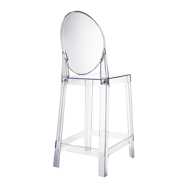 30" Bar Stool Plastic Stool Commercial-Grade for Kitchen, Restaurant & Home Bar Use, Single, 1 Piece, Clear