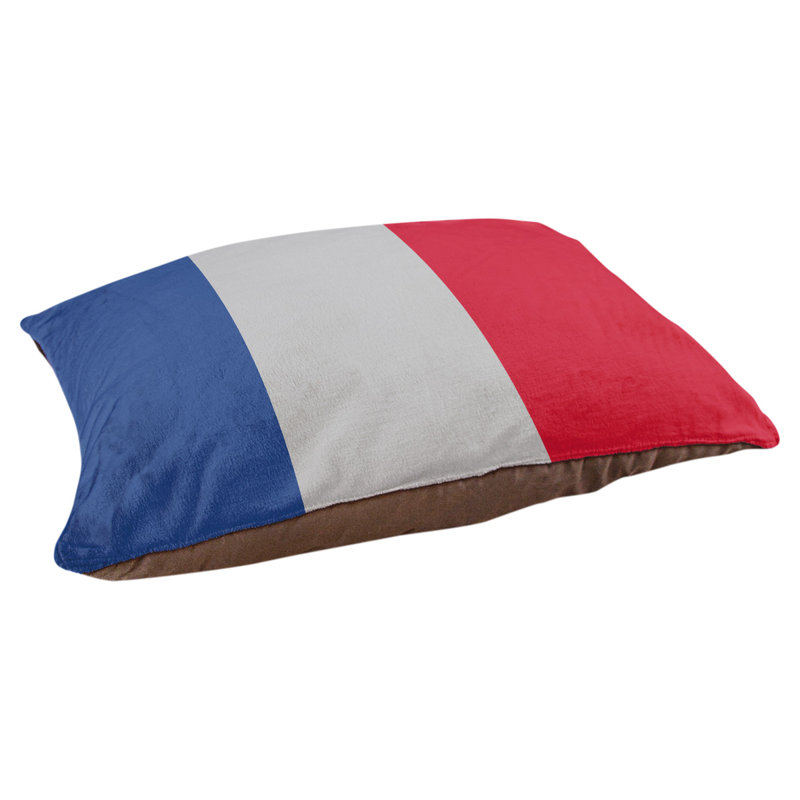 Coussin rectangulaire designer Los Angeles, Moyen (L 30 po x l 40 po), Bleu royal / gris / rouge